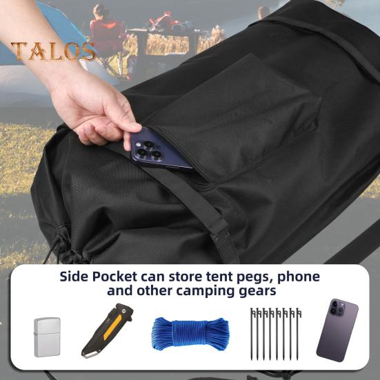 Большая вместительная сумка для хранения палатки с регулируемым шнурком из водонепроницаемой ткани Оксфорд, прочная портативная сумка-органайзер для палатки для кемпинга и пешего туризма