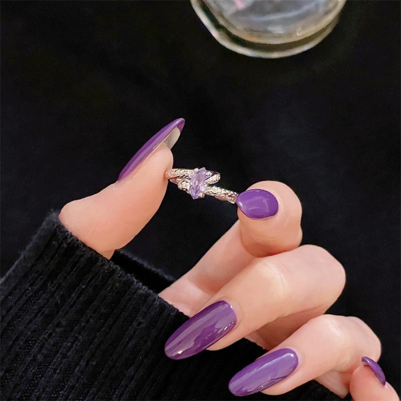 Новый цвет Сокровище Фиолетовый Переотправка Девять Фиолетовых Покидающий Огонь Год Свет Роскошный Открытое Кольцо Кисточка Полный Бриллиант Нишевые Супер Бессмертные Украшения Женщины
