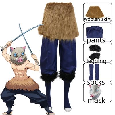 Комикс аниме Demon Slayer Kimetsu No Yaiba Hashibira Inosuke косплей свинья силиконовая маска черные носки костюм новый