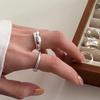 Irregular Glossy Engraved Opening Ring Ins Wind Niche Design Senior Personality Adjustable Ring Tide Finger Rings Creative Geometric Party Jewelry