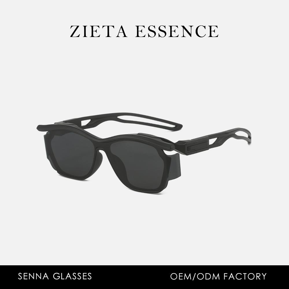 Street Punk Sunglasses Bend Lenses Futuristic Neutral Hip Hop Sunglasses Uv Protection Glasses