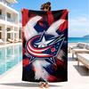 Columbus Blue Jackets Heart Beach Towel, Super Soft Microfiber, Perfect Gift for Her/Him, Birthday, for Pool, Beach, Travel, Decor Beach Party