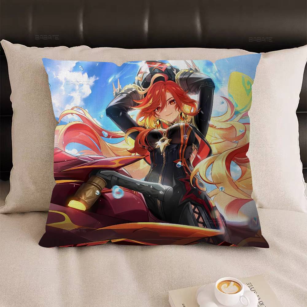 Genshin Impact Mavuika Pillow Anime Pillow Sofa Bed Head Pillow Cover Cushion Cover 45x45 cm Fashion