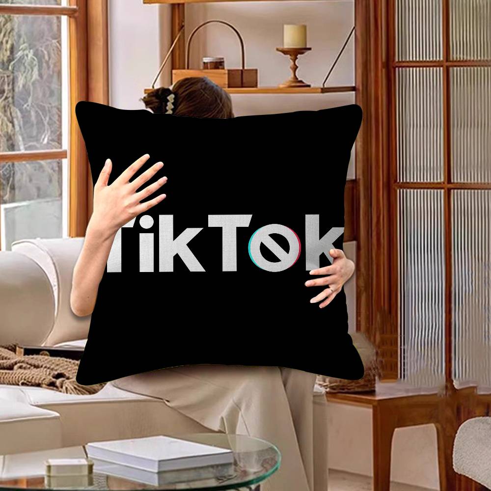 Подушка с логотипом T-TikToks Аниме-подушка Подушка для изголовья дивана-кровати Чехол для подушки Чехол для подушки 45x45 см Мода