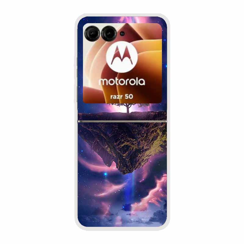 Чехол для Motorola Razr 50 Ultra Пластиковый Жесткий Окрашенный Мультяшный Прозрачная Задняя Крышка Чехол для Motorola Razr 50 5G Жесткий ПК Чехол 50
