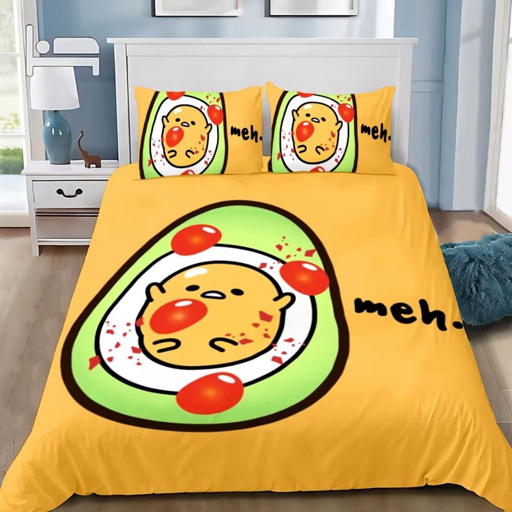 Смешной Ленивый Яичный Пододеяльник Наволочка,G-Gudetama Постельный Комплект Взрослый Мальчик Девочка Украшение Спальни Односпальный Двуспальный Большой Размер