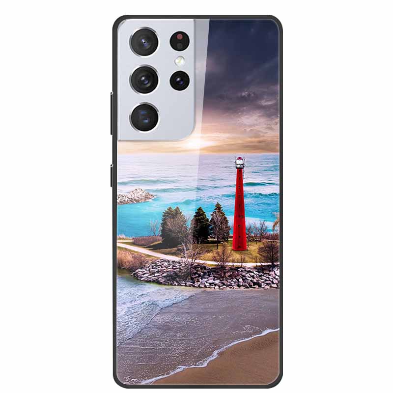 For Samsung Galaxy S25 Ultra Tempered Glass Case Back Cover Hard Phone Cases for SamsungS25 ULTRA Fundas Fashion Protector Coque