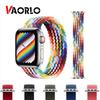 VAORLO Fabric Braided Solo Loop Nylon Strap For Apple Watch SE 6 Band 44mm 40mm 38mm 42mm Elastic Bracelet for iWatch Series 5 4 3 2 1