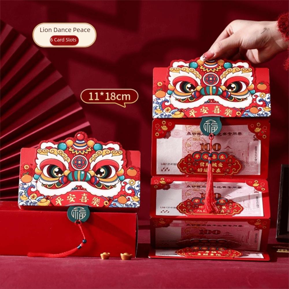 Paper Horse Year Red Envelope Red Color Folding Style Folded Red Envelope 3D Design 6/10 Card Position Chinese New Year Envelope