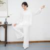 2025 Ethnic Cotton Linen Zen Meditation & Tea Suit: Chinese-Style Tai Chi Two-Piece Women's Set