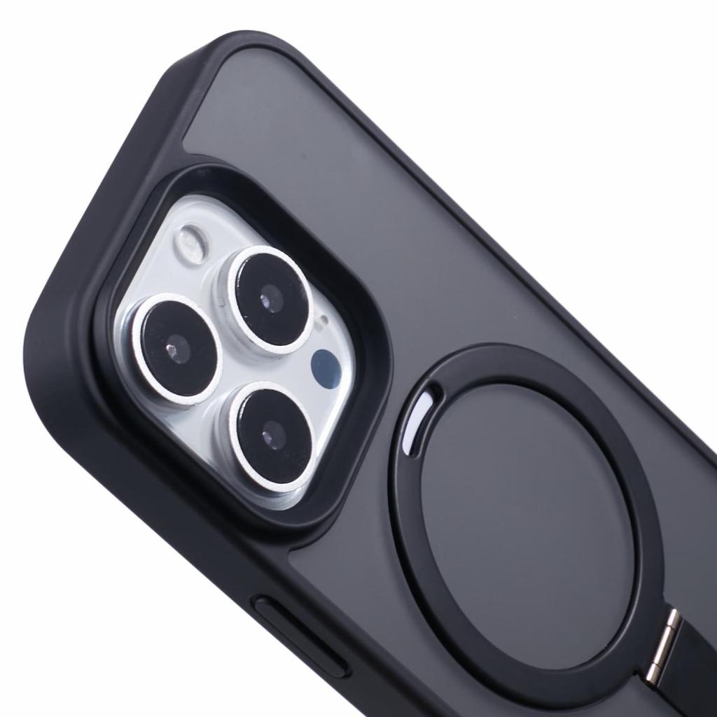 For iPhone 16 Pro Magnetic Case Kickstand TPU+PC Phone Cover