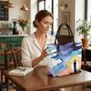  Watercolor Lighthouse Print Tote Bag Portable Large Capacity Casual Shoulder Handbag for Daily Use