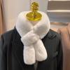 Шарф из искусственного меха, милые кроличьи ушки, двухсторонний утолщенный меховой шарф, теплый и универсальный меховой воротник на зиму.