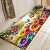 1PC Red Flowers Pattern Door Mats Kitchen Rugs Non-Slip Pop Design Living Room Rugs Bath Mat Carpet for Home Sink Laundry Decor