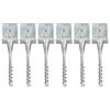 Day and Night - Day and Night Ground Spikes 6 Pcs Silver Galvanized Steel 14x14x58 Cm