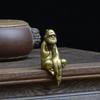 Mini Cute Daruma Daishi Seated Statue Brass Daruma Statue Small Traditional Craft Prosperity of Money Luck Feng Shui Daruma God Statue Buddhist