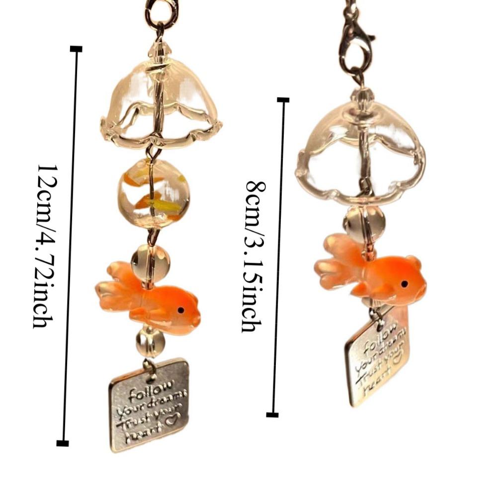 Bag Hanging Goldfish Bead Keychain Car Decor Key Ring Cute Bead Phone Chain Students