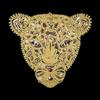 New Large Gold Sequins Leopard Head Patch DIY Clothes Patches For Clothing Sew-on Embroidered Tiger Motif Applique Crafts