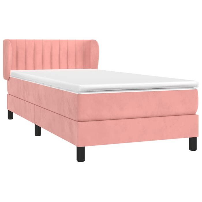Maison Exclusive - Sommier à lattes de lit avec matelas Rose 100x200 cm Velours