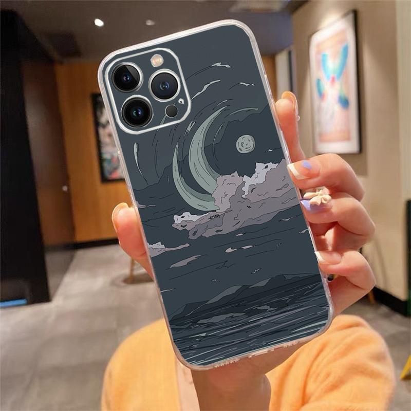 Чехол для телефона для iphone 17 Pro Max Air 17 16 15 14 13 Pro Max 15Plus 15 16 Pro Пейзаж Небо Луна Ландшафт