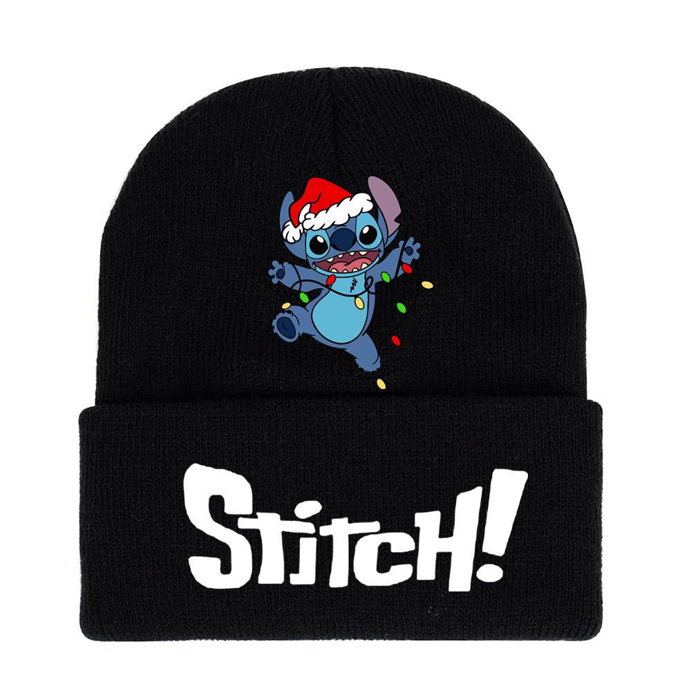 Disney Stitch Knit Beanie Winter Hat With Rolled Brim For Christmas Gifts Adults