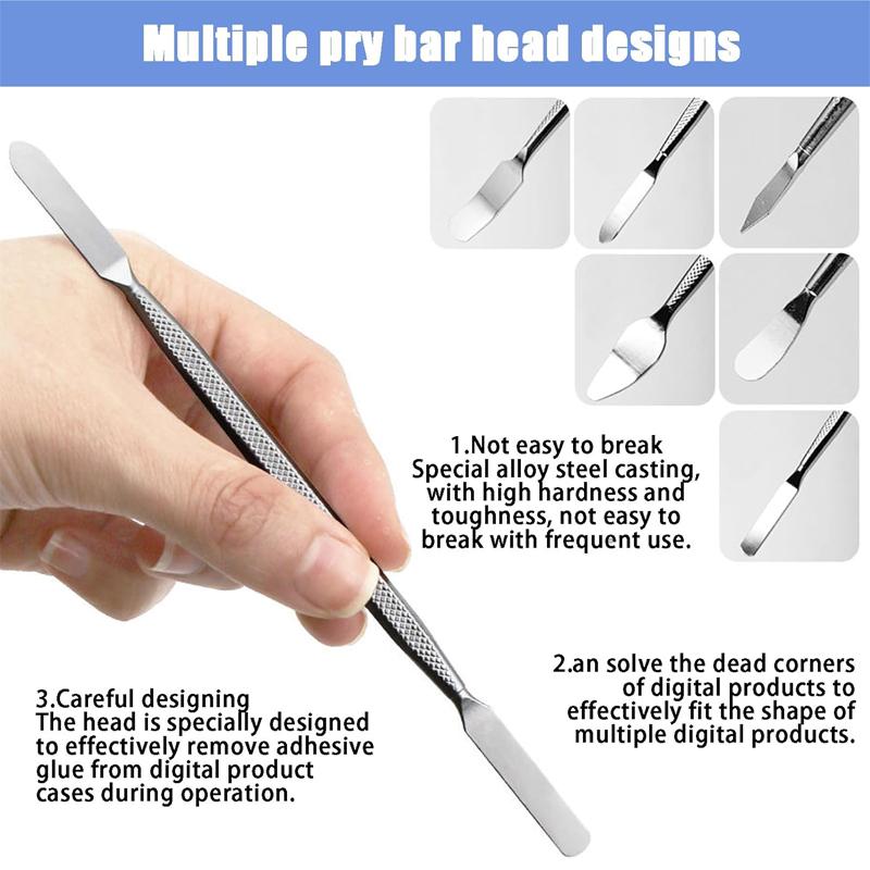 Auto Trim Removal Tool Kit No-Scratch Pry Tool Kit for Car Door Clip Panel Audio Dashboard Dismantle Metal Prying Tweezers