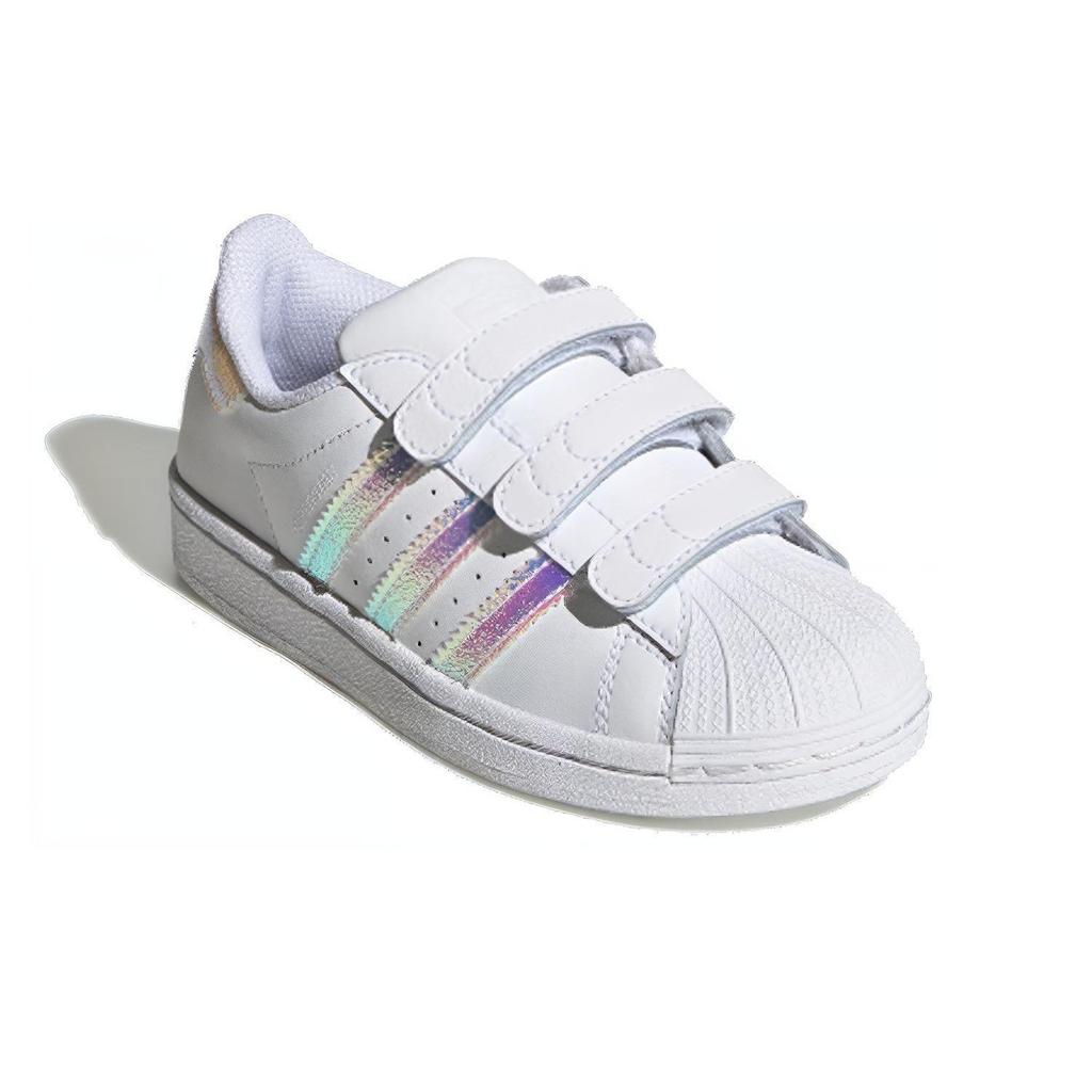 adidas Оригинальные SUPERSTAR Нескользящие Нескользящие Низкие Детские Скейтбордические Кроссовки Белые FV3655