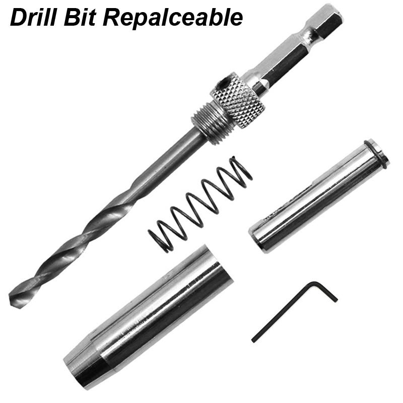 Автоматический набор центровочных сверл Самоцентрирующийся метчик для петель Сверло для сердцевины Пробойник для пилотных отверстий Деревообрабатывающий инструмент Замена для дверцы шкафа