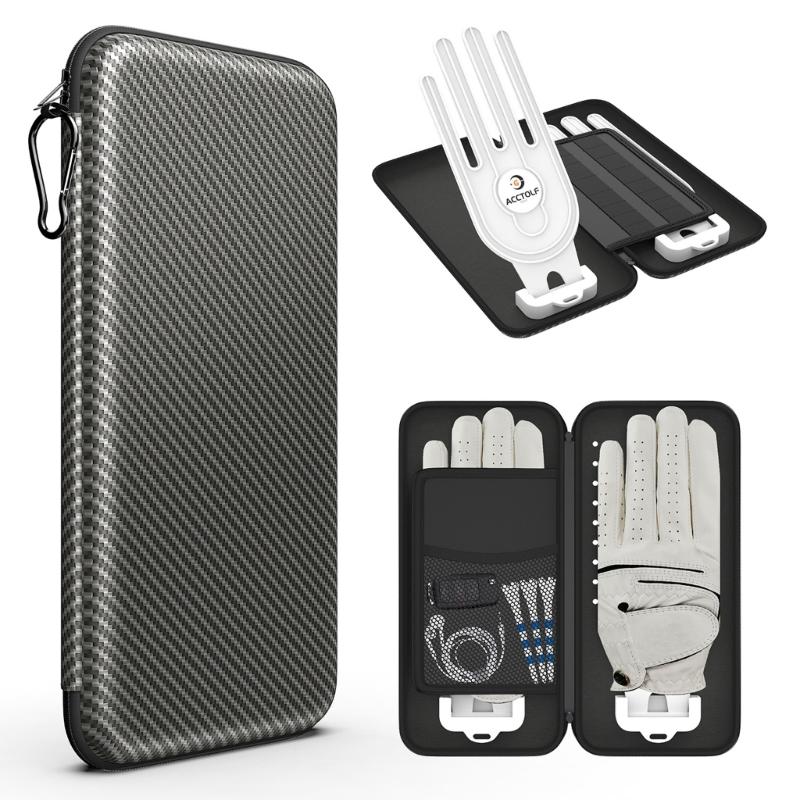 Golf Glove Case, Golf Glove Box with Gloves Holder for Golf Bag Accessories, Golf Storage Organizer for Tees, Divot Tool