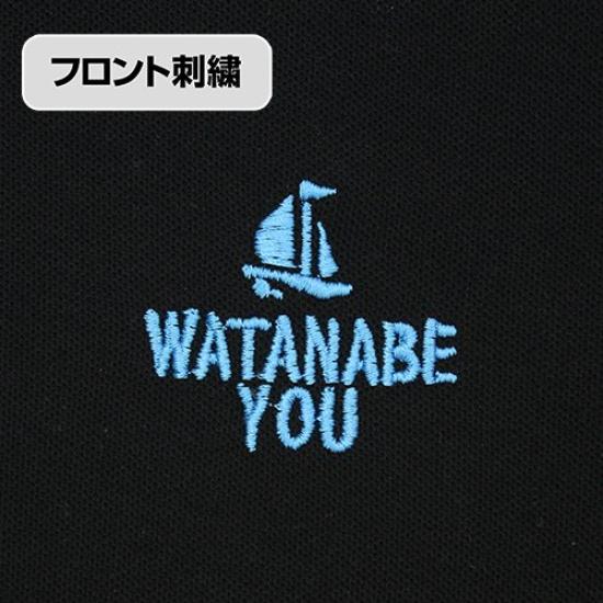 Рубашка поло с вышивкой Love You Watanabe, черная, размер M, в прямом эфире! Солнечный свет!!