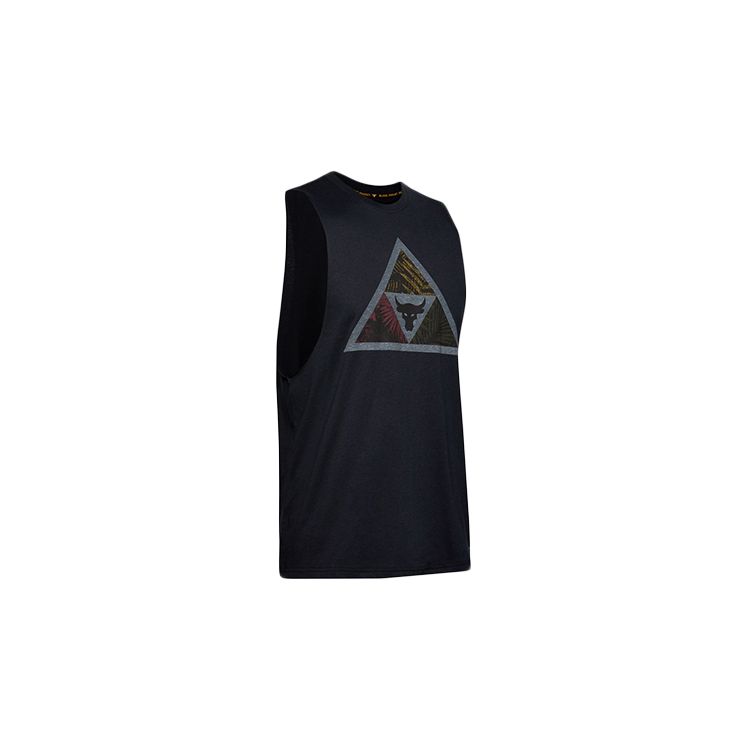 Under Armour Project Rock Бег и фитнес-тренировки Спортивный жилет Мужские топы Черный 1351589-001