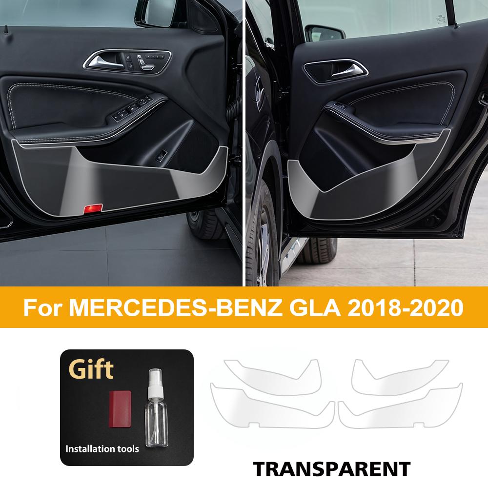 Для Mercedes‑Benz GLA 2018-2020 Защитная накладка на внутреннюю боковую кромку двери автомобиля от пинков из ТПУ, Защитная накладка на боковую панель передней и задней двери