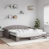 VidaXL Daybed with Trundle and Mattress Taupe 100x200 Cm Fabric 3197556