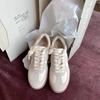 Версия из коровьей кожи~ ретро круглый носок, цветные повседневные кеды на шнуровке, маленькие белые кеды, женские кеды, весна и осень новые