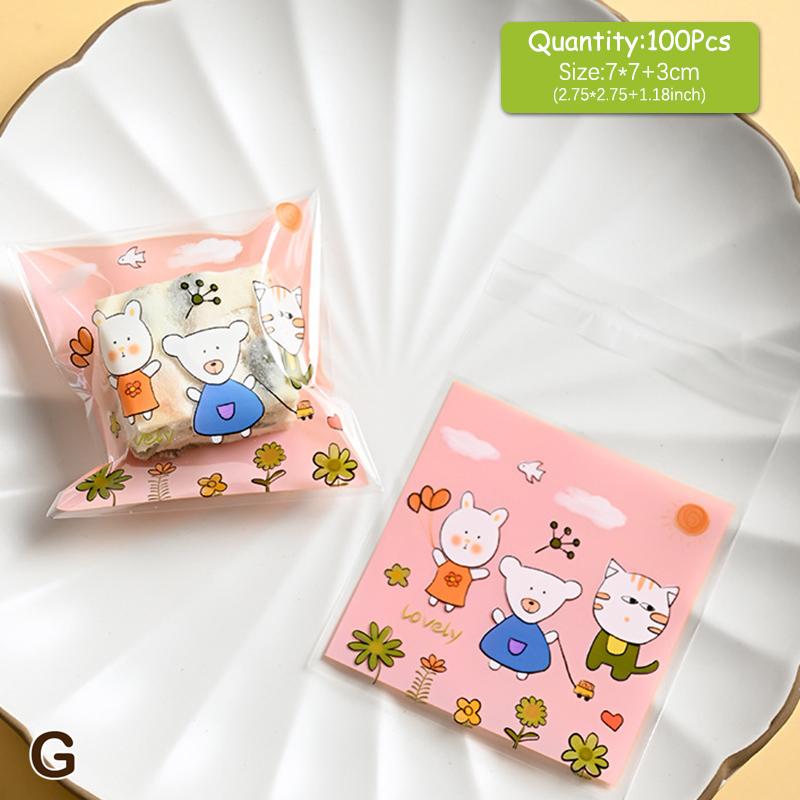 100 шт./лот 2,75" X 2,75" подарочные пакеты из полипропилена для торта, пластиковые пакеты для упаковки конфет, печенья, бисквитов, принадлежности для свадебной вечеринки