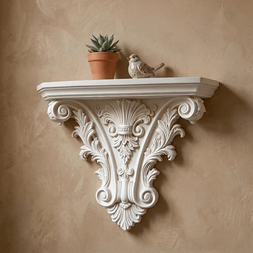 Durable 3D Printing Floating Shelf Unique Retro Wall Mounted Shelves Decorative Carving Gothic Wall Decor Living Room