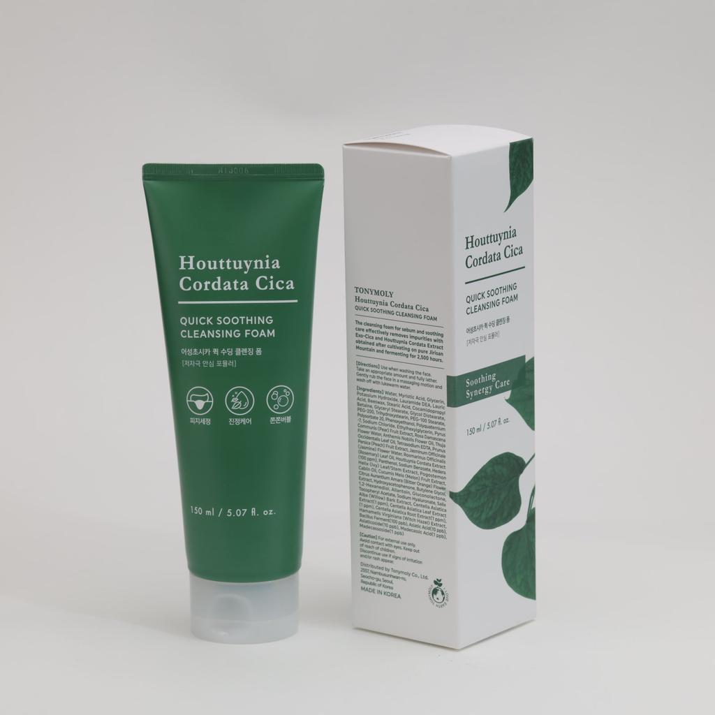 Tonymoly Houttuynia Cordata Cica Быстро успокаивающая очищающая пенка 150 мл