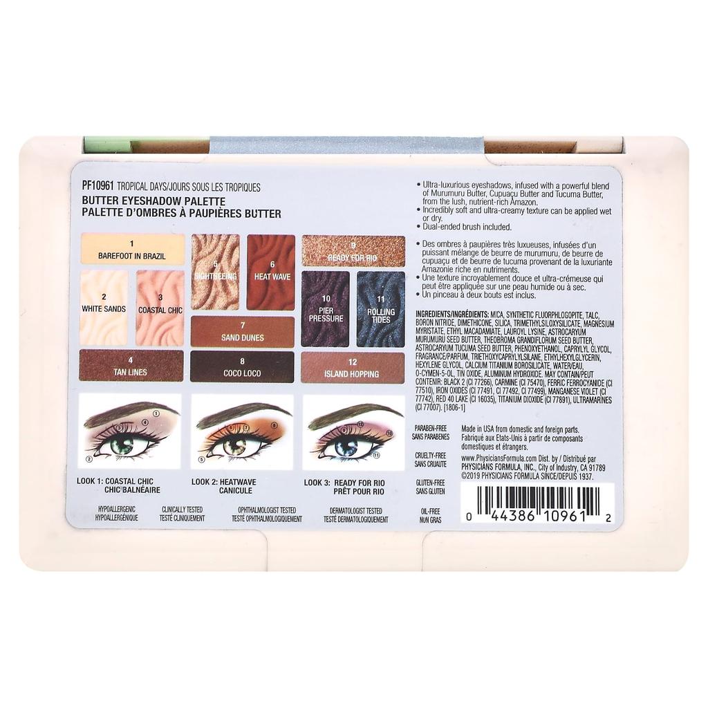 Physicians Formula Палитра теней для век Butter, PF10961 Tropical Days, 0,55 унции (15,6 г)