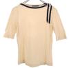 Five-quarter Sleeve Knit M Beige Sweater Women Used