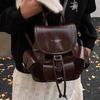 Autumn and winter retro high-end backpack women's commuting daily large-capacity backpack fashionable versatile student travel schoolbag