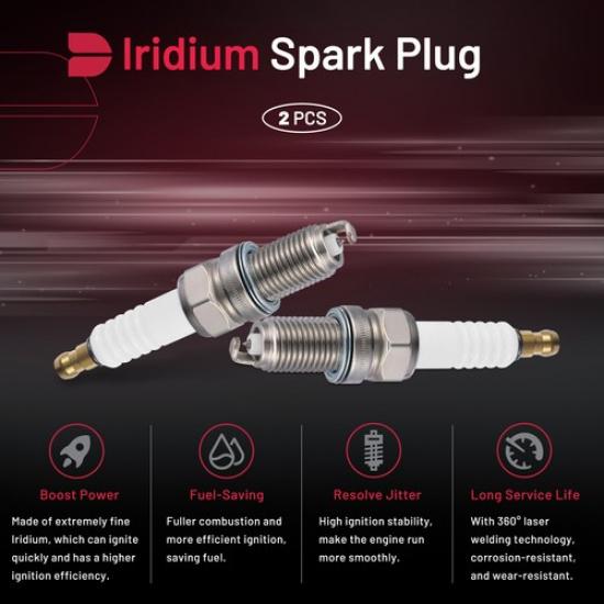 2PCS Ceramic Iridium Spark Plugs Fit For 13-15 Chevy Spark 1.2L L4 97637