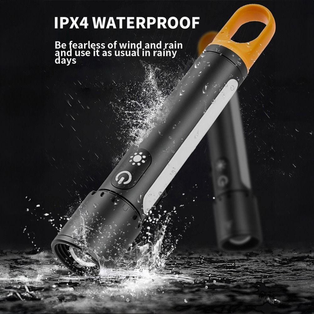 Telescopic Zoom Strong Light Flashlight Portable Hook Camping Lamp  Outdoor Lighting