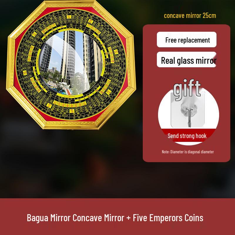 Pure Copper Bagua Convex Mirror for Home & Shop Décor
