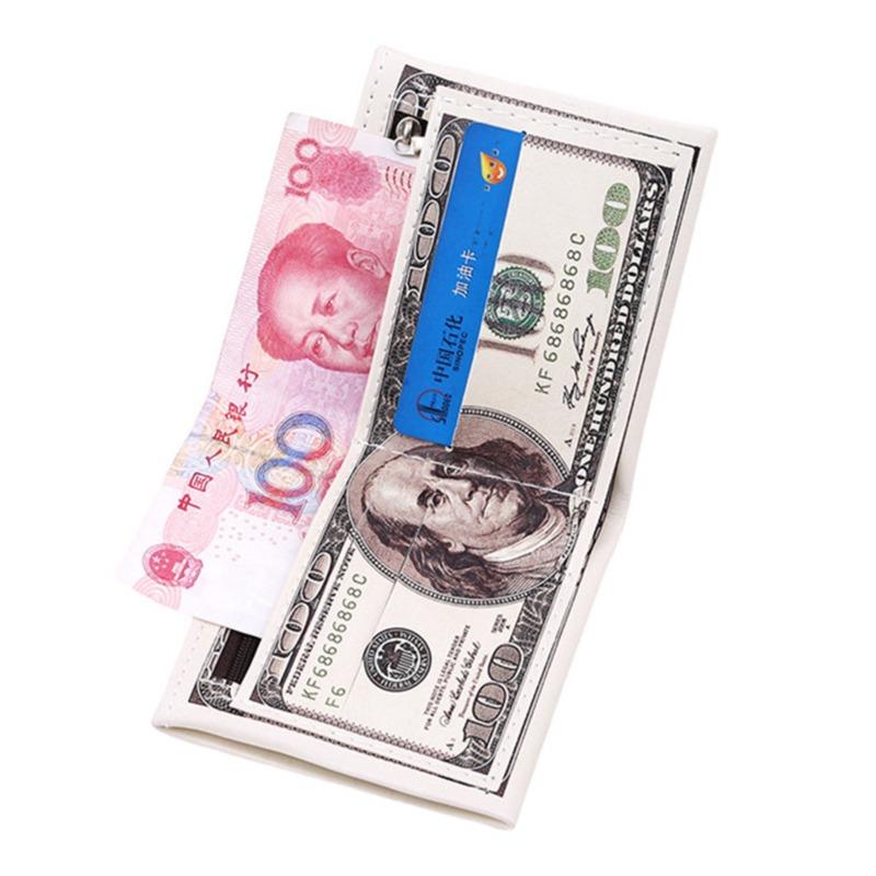 Мужские кошельки с узором доллара США, мужской кошелек из искусственной ПУ кожи с держателем для карт, карманом для монет, кошелек, модная сумка-кошелек большой вместимости