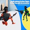 1 набор фигурок робота-воина с аксессуарами, многосочлененная подвижная 3D-печатная модель робота, шарнирная фигурка-манекен, украшение для детей и взрослых, подарок