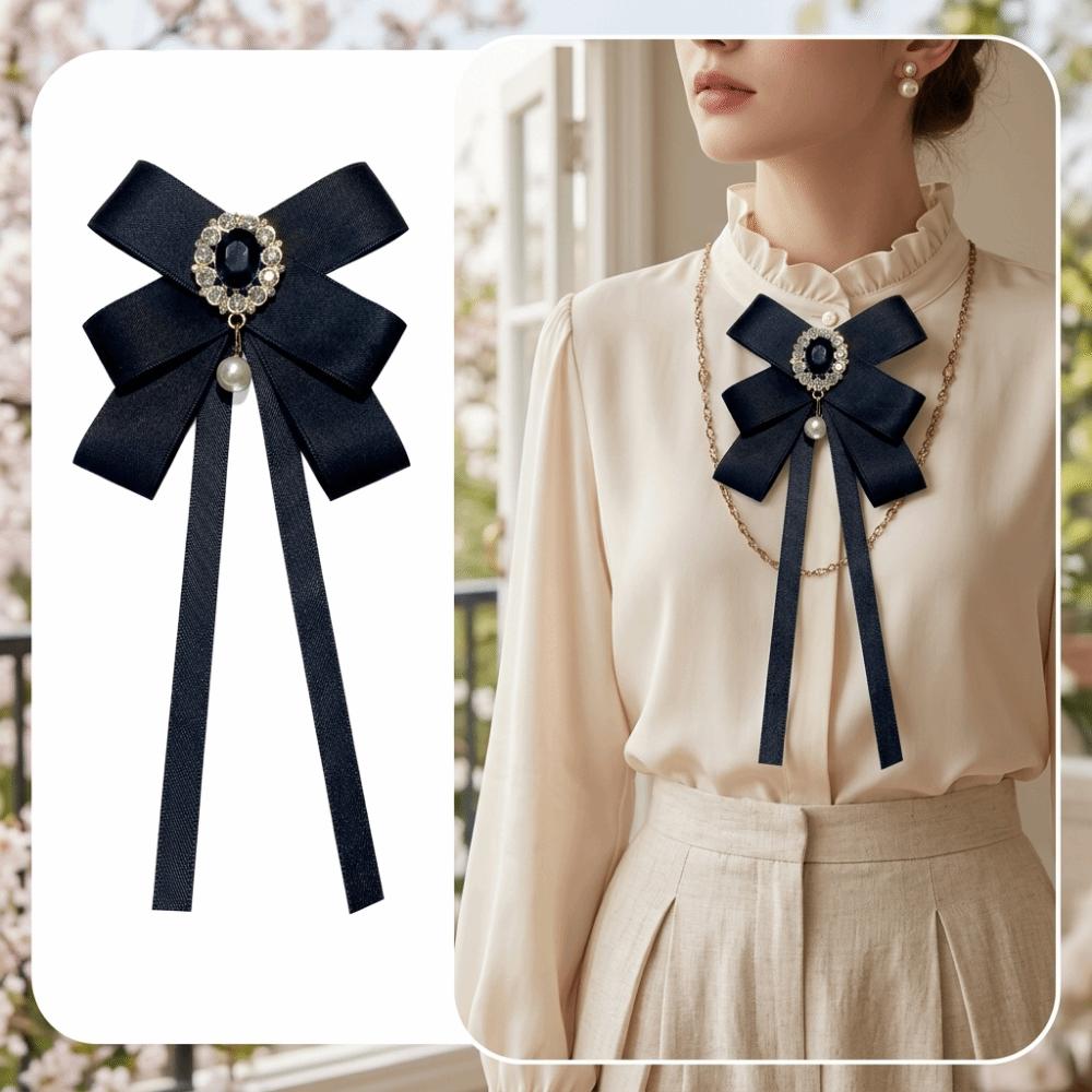 Adjustable Shirt Brooch Pearl Pendant Shirts Bow Tie Accessory Butterfly Knot Tie For Shirts