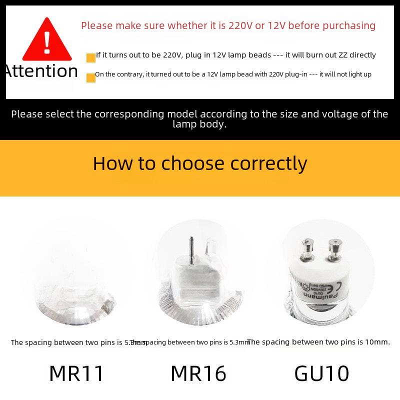 Галогенная лампа Quartz GU10 MR11/MR16, 35 Вт/50 Вт, теплый белый свет, вольфрамовый прожектор, низкое напряжение