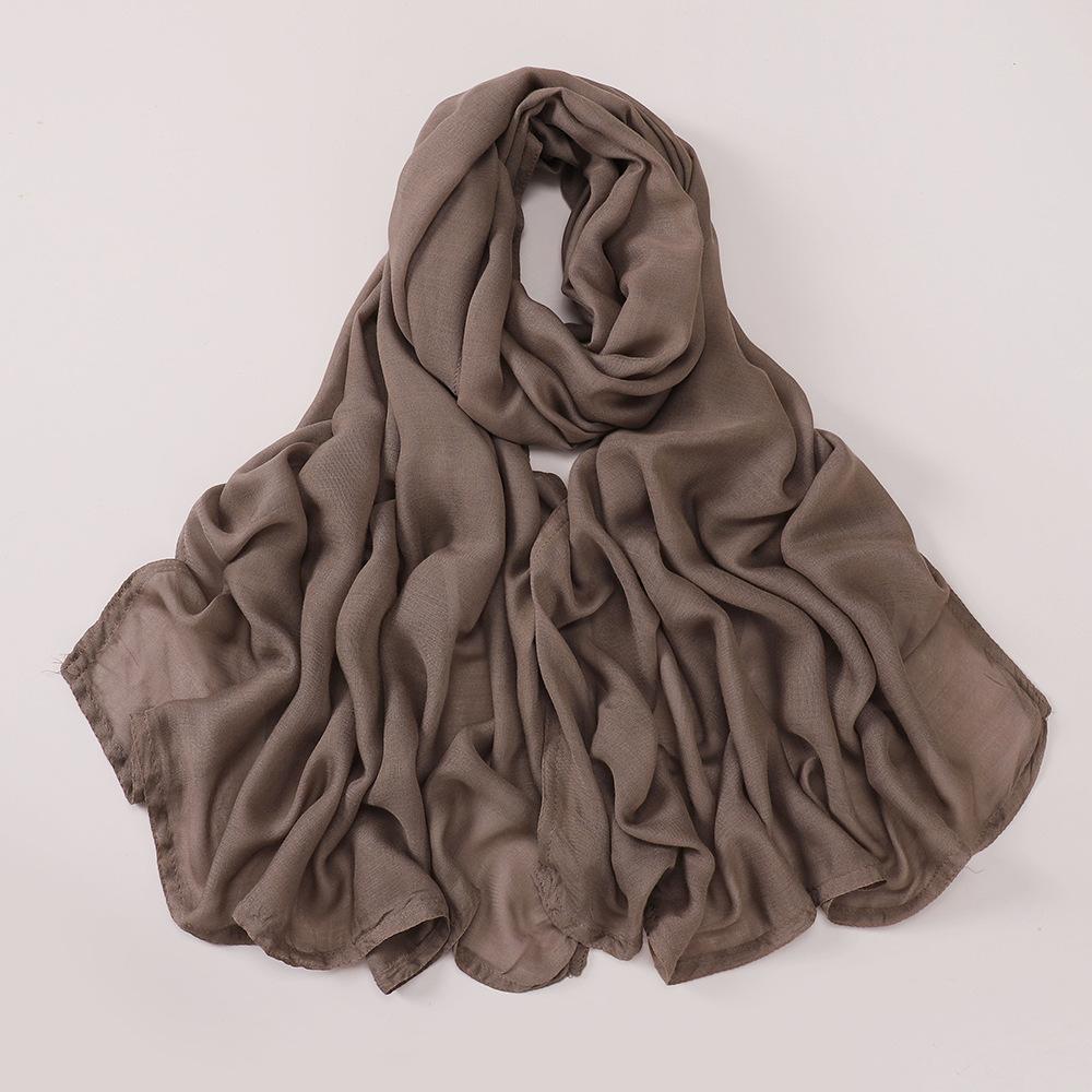Soft Wide Edge Thin Modal Single Color Cotton Breathable Scarf Shawl Large Size 85 * 180CM