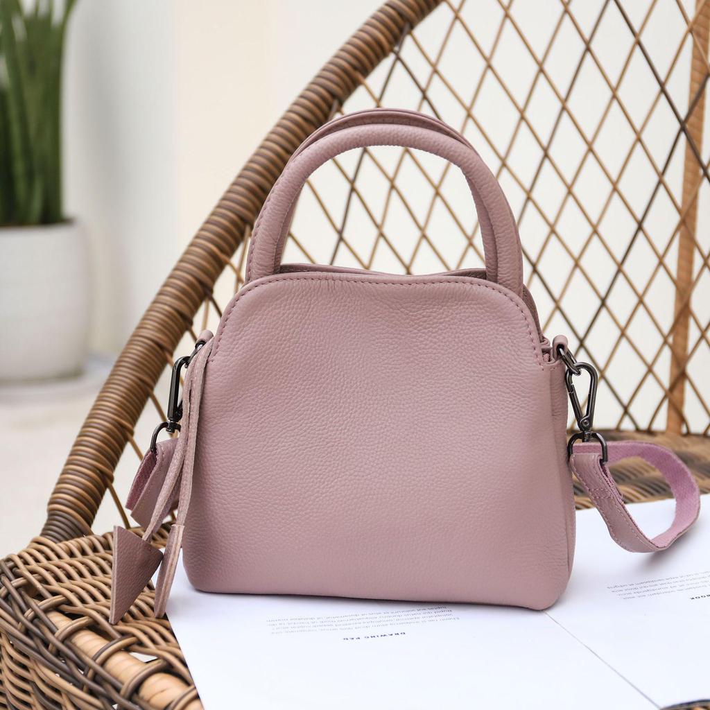 Genuine Leather Women's Top-Handle Shoulder Bag - Elegant European & American Style 2025