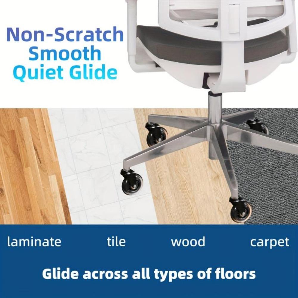 5 шт. сменные колеса для офисного кресла, 3-дюймовый бесшумный поворотный ролик для тяжелой мебели, универсальный полиуретановый резиновый ролик